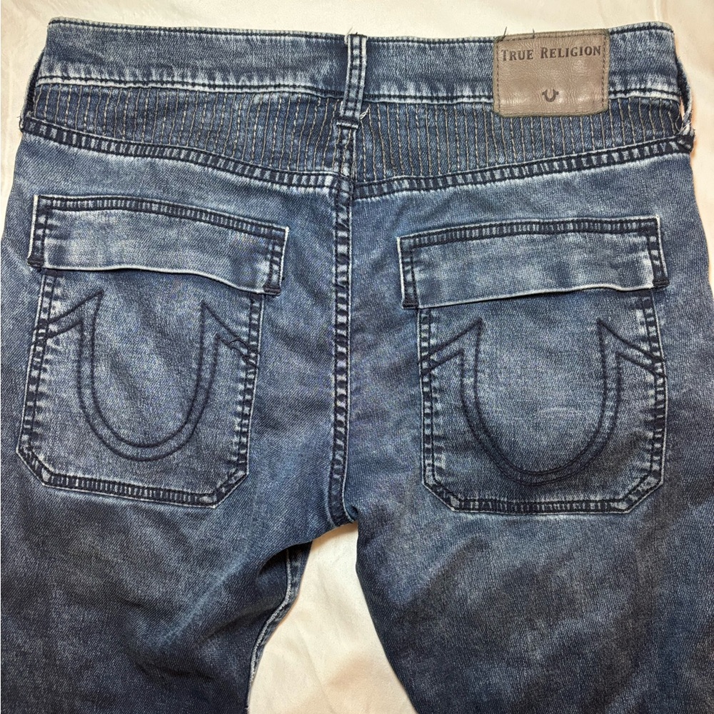 True Religion Jeans Mens 28 Blue Rocco Relaxed Skinny Stretch Denim Dark Wash